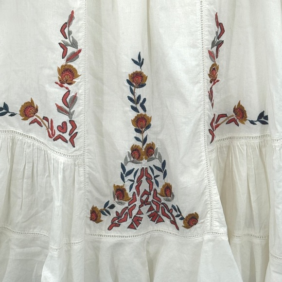Free People Pavlo Embroidered Ivory Dress Ivory Boho Festival Size M - Picture 3 of 7